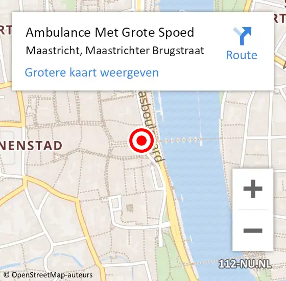 Locatie op kaart van de 112 melding: Ambulance Met Grote Spoed Naar Maastricht, Maastrichter Brugstraat op 7 april 2014 16:38