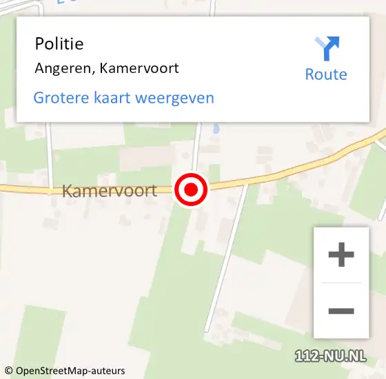 Locatie op kaart van de 112 melding: Politie Angeren, Kamervoort op 15 juli 2019 15:13