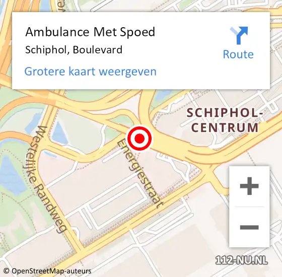 Locatie op kaart van de 112 melding: Ambulance Met Spoed Naar Schiphol, Boulevard op 15 juli 2019 15:15