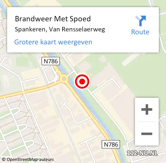 Locatie op kaart van de 112 melding: Brandweer Met Spoed Naar Spankeren, Van Rensselaerweg op 15 juli 2019 16:16