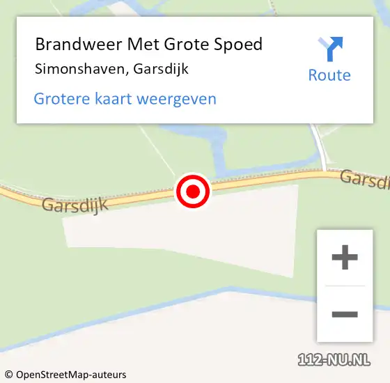 Locatie op kaart van de 112 melding: Brandweer Met Grote Spoed Naar Simonshaven, Garsdijk op 15 juli 2019 16:37