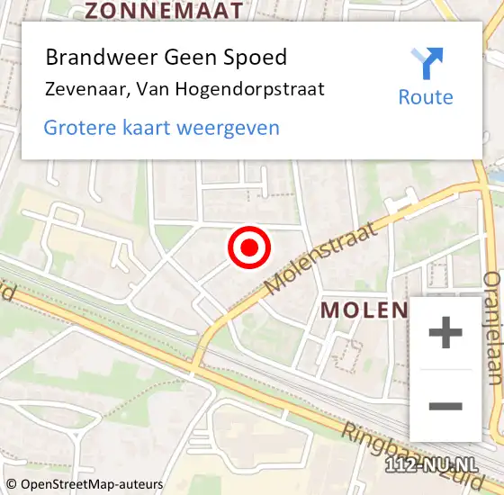 Locatie op kaart van de 112 melding: Brandweer Geen Spoed Naar Zevenaar, Van Hogendorpstraat op 15 juli 2019 17:17