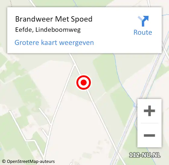 Locatie op kaart van de 112 melding: Brandweer Met Spoed Naar Eefde, Lindeboomweg op 15 juli 2019 17:19