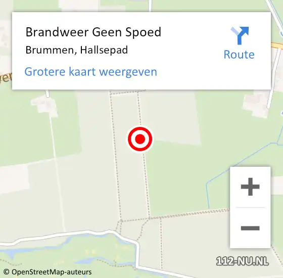 Locatie op kaart van de 112 melding: Brandweer Geen Spoed Naar Brummen, Hallsepad op 15 juli 2019 19:57