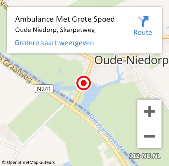 Locatie op kaart van de 112 melding: Ambulance Met Grote Spoed Naar Oude Niedorp, Skarpetweg op 15 juli 2019 20:41