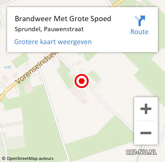 Locatie op kaart van de 112 melding: Brandweer Met Grote Spoed Naar Sprundel, Pauwenstraat op 15 juli 2019 22:01