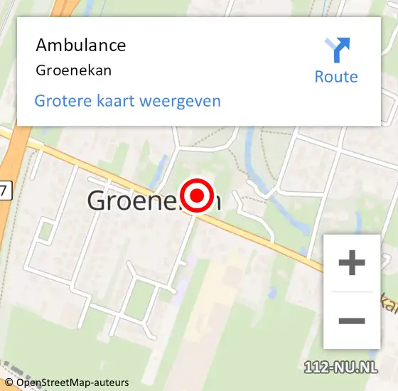 Locatie op kaart van de 112 melding: Ambulance Groenekan op 15 juli 2019 22:26