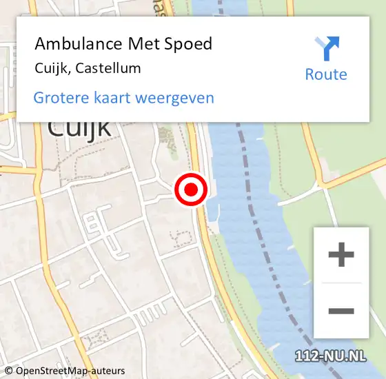 Locatie op kaart van de 112 melding: Ambulance Met Spoed Naar Cuijk, Castellum op 7 april 2014 17:31