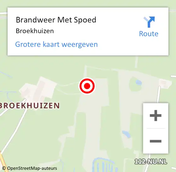 Locatie op kaart van de 112 melding: Brandweer Met Spoed Naar Broekhuizen op 16 juli 2019 11:36