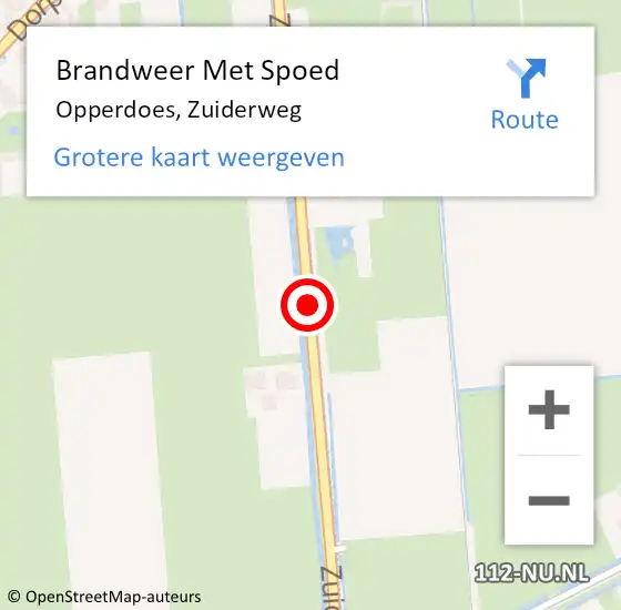 Locatie op kaart van de 112 melding: Brandweer Met Spoed Naar Opperdoes, Zuiderweg op 16 juli 2019 12:16