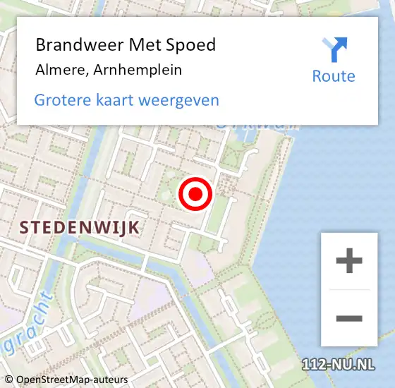 Locatie op kaart van de 112 melding: Brandweer Met Spoed Naar Almere, Arnhemplein op 16 juli 2019 14:35