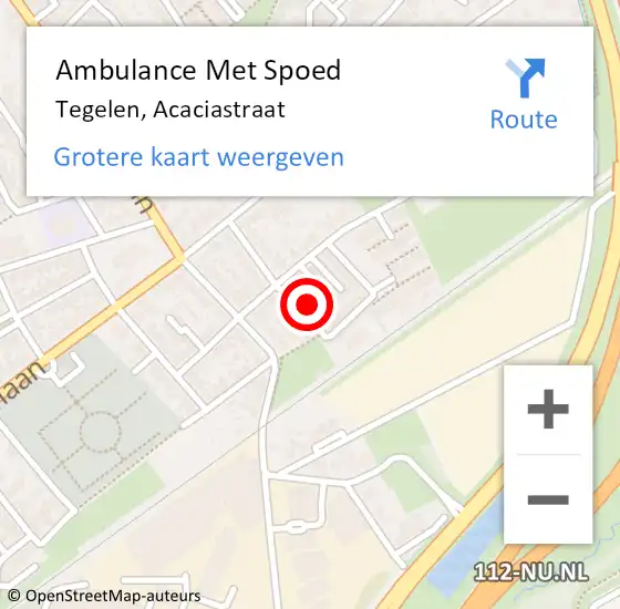 Locatie op kaart van de 112 melding: Ambulance Met Spoed Naar Tegelen, Acaciastraat op 7 april 2014 18:18