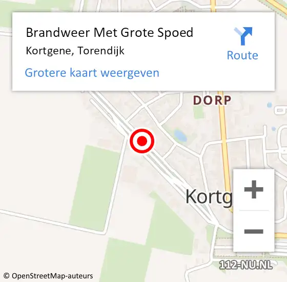 Locatie op kaart van de 112 melding: Brandweer Met Grote Spoed Naar Kortgene, Torendijk op 16 juli 2019 16:10