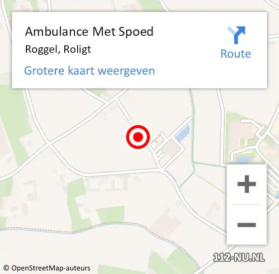 Locatie op kaart van de 112 melding: Ambulance Met Spoed Naar Roggel, Roligt op 16 juli 2019 16:49