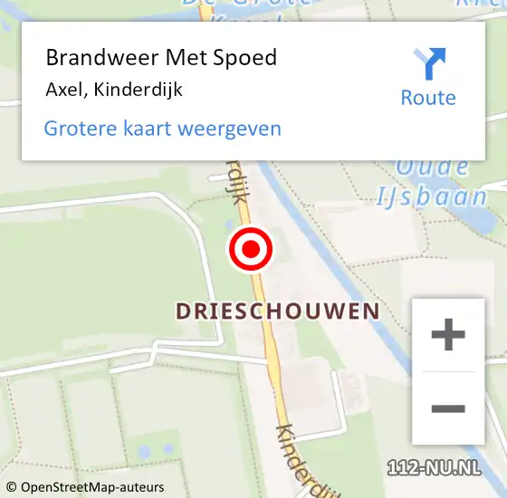 Locatie op kaart van de 112 melding: Brandweer Met Spoed Naar Axel, Kinderdijk op 16 juli 2019 17:16