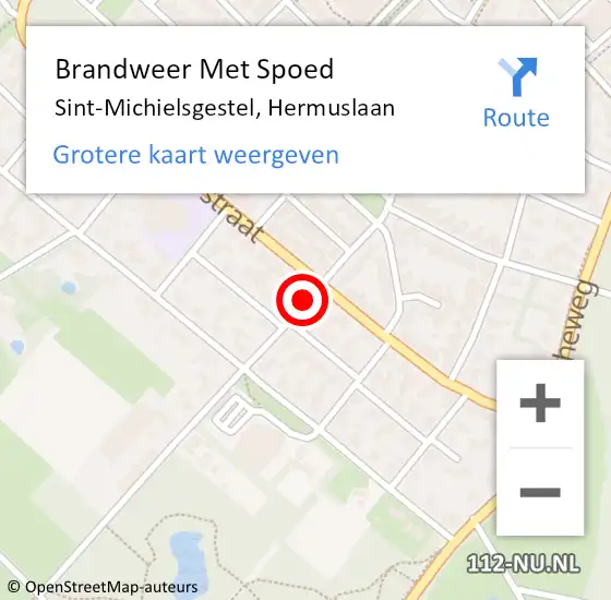 Locatie op kaart van de 112 melding: Brandweer Met Spoed Naar Sint-Michielsgestel, Hermuslaan op 16 juli 2019 17:50