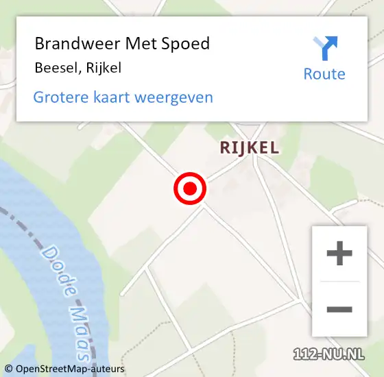 Locatie op kaart van de 112 melding: Brandweer Met Spoed Naar Beesel, Rijkel op 16 juli 2019 19:28
