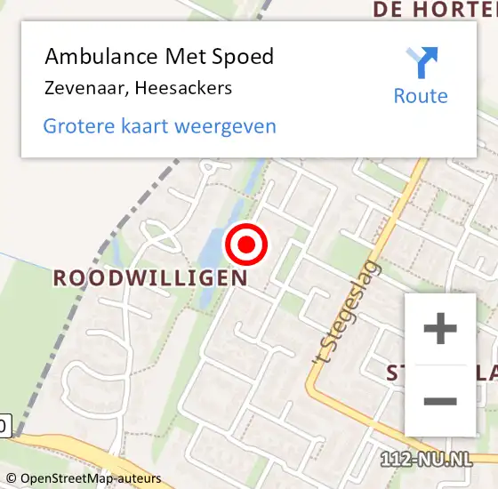 Locatie op kaart van de 112 melding: Ambulance Met Spoed Naar Zevenaar, Heesackers op 16 juli 2019 21:07