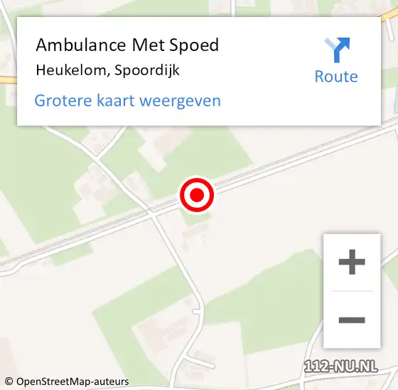 Locatie op kaart van de 112 melding: Ambulance Met Spoed Naar Heukelom, Spoordijk op 16 juli 2019 21:59