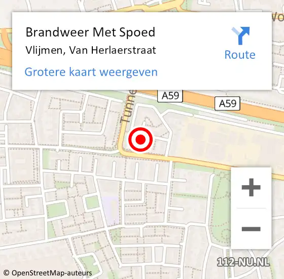 Locatie op kaart van de 112 melding: Brandweer Met Spoed Naar Vlijmen, Van Herlaerstraat op 16 juli 2019 23:49