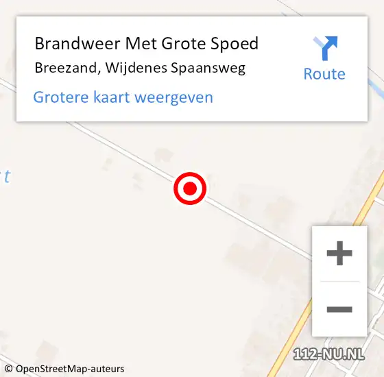 Locatie op kaart van de 112 melding: Brandweer Met Grote Spoed Naar Breezand, Wijdenes Spaansweg op 17 juli 2019 03:12