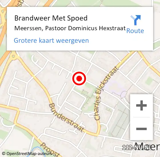 Locatie op kaart van de 112 melding: Brandweer Met Spoed Naar Meerssen, Pastoor Dominicus Hexstraat op 17 juli 2019 03:39