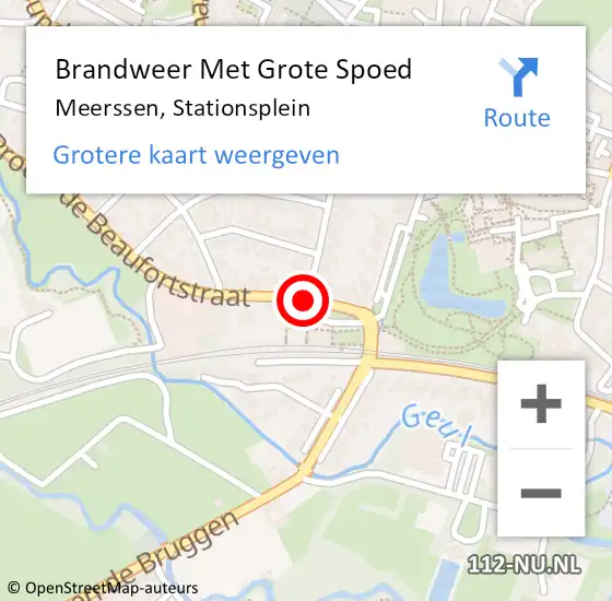 Locatie op kaart van de 112 melding: Brandweer Met Grote Spoed Naar Meerssen, Stationsplein op 17 juli 2019 08:27