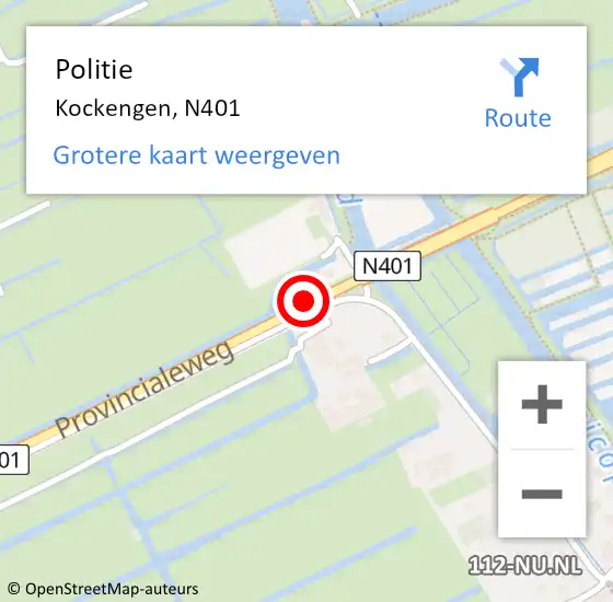 Locatie op kaart van de 112 melding: Politie Kockengen, N401 op 17 juli 2019 08:42