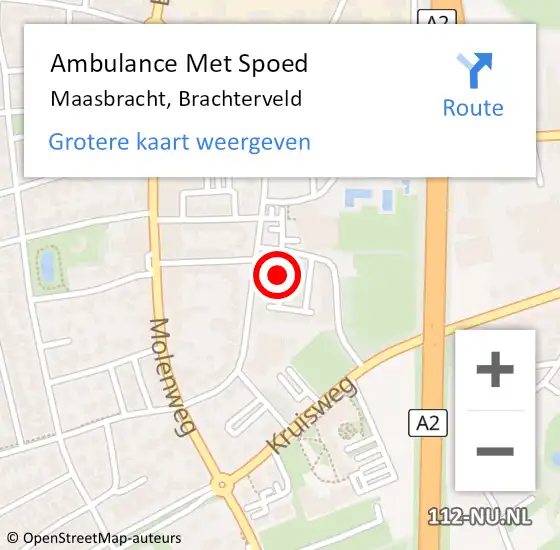 Locatie op kaart van de 112 melding: Ambulance Met Spoed Naar Maasbracht, Brachterveld op 17 juli 2019 09:14