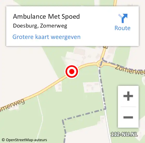 Locatie op kaart van de 112 melding: Ambulance Met Spoed Naar Doesburg, Zomerweg op 17 juli 2019 11:24