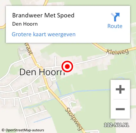 Locatie op kaart van de 112 melding: Brandweer Met Spoed Naar Den Hoorn op 17 juli 2019 11:47