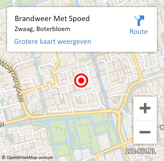 Locatie op kaart van de 112 melding: Brandweer Met Spoed Naar Zwaag, Boterbloem op 17 juli 2019 12:21