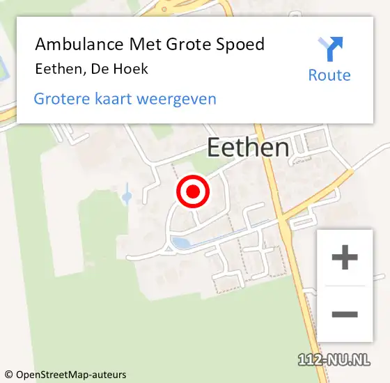 Locatie op kaart van de 112 melding: Ambulance Met Grote Spoed Naar Eethen, De Hoek op 17 juli 2019 12:53