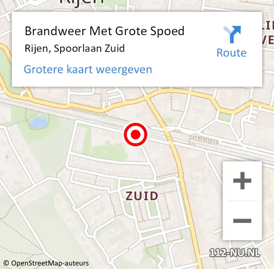 Locatie op kaart van de 112 melding: Brandweer Met Grote Spoed Naar Rijen, Spoorlaan Zuid op 17 juli 2019 13:30