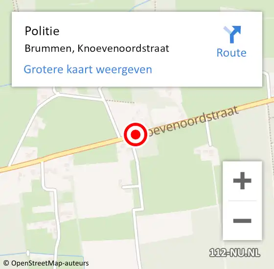 Locatie op kaart van de 112 melding: Politie Brummen, Knoevenoordstraat op 17 juli 2019 13:54