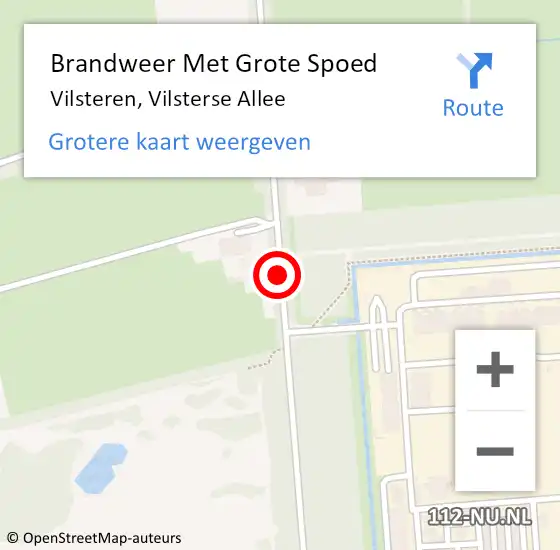 Locatie op kaart van de 112 melding: Brandweer Met Grote Spoed Naar Vilsteren, Vilsterse Allee op 7 april 2014 19:10