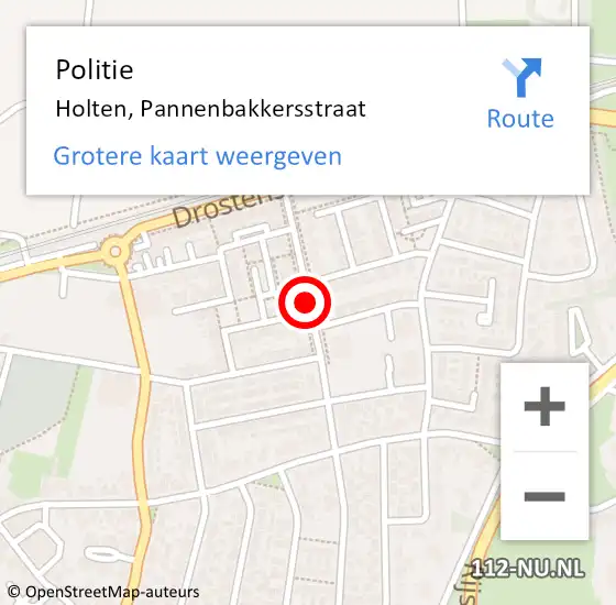 Locatie op kaart van de 112 melding: Politie Holten, Pannenbakkersstraat op 17 juli 2019 14:06