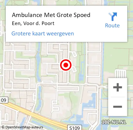 Locatie op kaart van de 112 melding: Ambulance Met Grote Spoed Naar Een, Voor d. Poort op 17 juli 2019 14:39