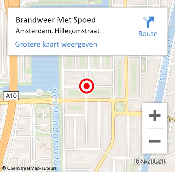 Locatie op kaart van de 112 melding: Brandweer Met Spoed Naar Amsterdam, Hillegomstraat op 17 juli 2019 14:46