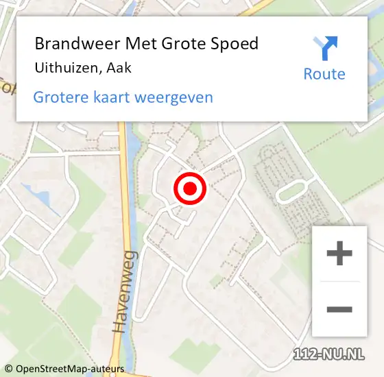 Locatie op kaart van de 112 melding: Brandweer Met Grote Spoed Naar Uithuizen, Aak op 17 juli 2019 15:06