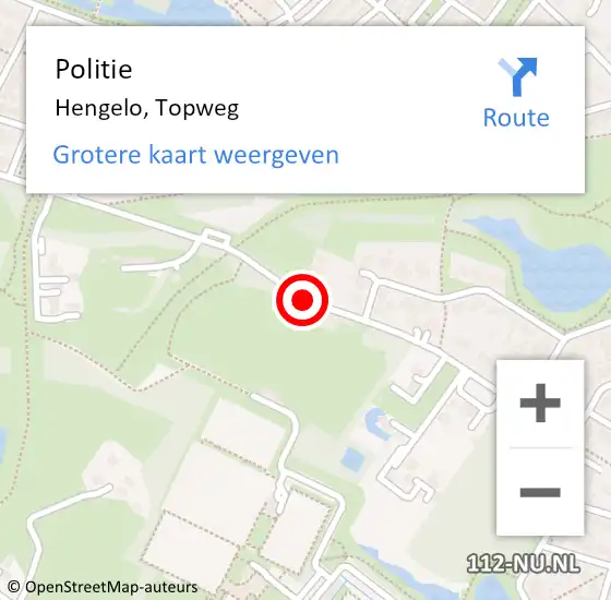 Locatie op kaart van de 112 melding: Politie Hengelo Ov, Topweg op 17 juli 2019 15:46