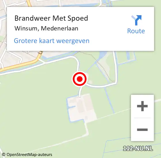 Locatie op kaart van de 112 melding: Brandweer Met Spoed Naar Winsum, Medenerlaan op 17 juli 2019 16:25