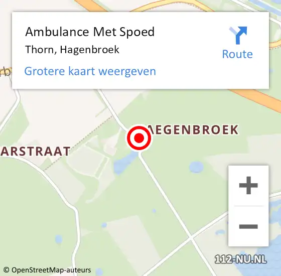 Locatie op kaart van de 112 melding: Ambulance Met Spoed Naar Thorn, Hagenbroek op 17 juli 2019 16:29