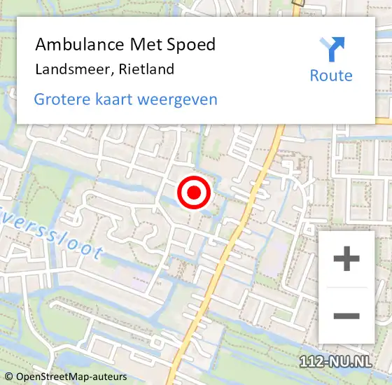 Locatie op kaart van de 112 melding: Ambulance Met Spoed Naar Landsmeer, Rietland op 17 juli 2019 16:48