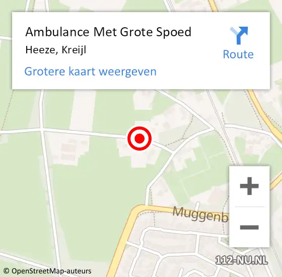 Locatie op kaart van de 112 melding: Ambulance Met Grote Spoed Naar Heeze, Kreijl op 17 juli 2019 17:05
