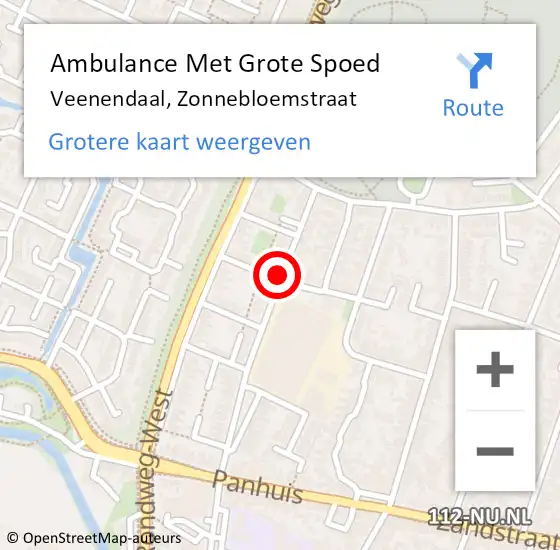 Locatie op kaart van de 112 melding: Ambulance Met Grote Spoed Naar Veenendaal, Zonnebloemstraat op 17 juli 2019 17:51