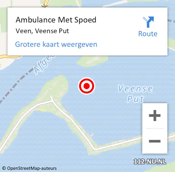 Locatie op kaart van de 112 melding: Ambulance Met Spoed Naar Veen, Veense Put op 17 juli 2019 18:00
