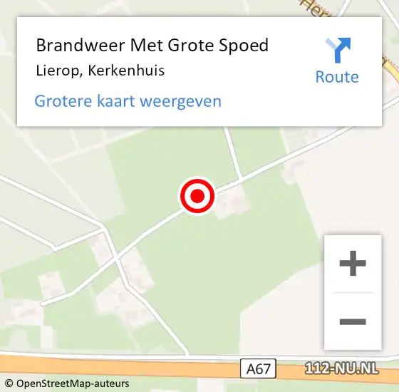 Locatie op kaart van de 112 melding: Brandweer Met Grote Spoed Naar Lierop, Kerkenhuis op 17 juli 2019 19:00