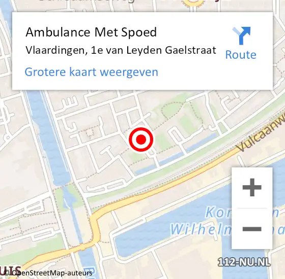 Locatie op kaart van de 112 melding: Ambulance Met Spoed Naar Vlaardingen, 1e van Leyden Gaelstraat op 17 juli 2019 19:36
