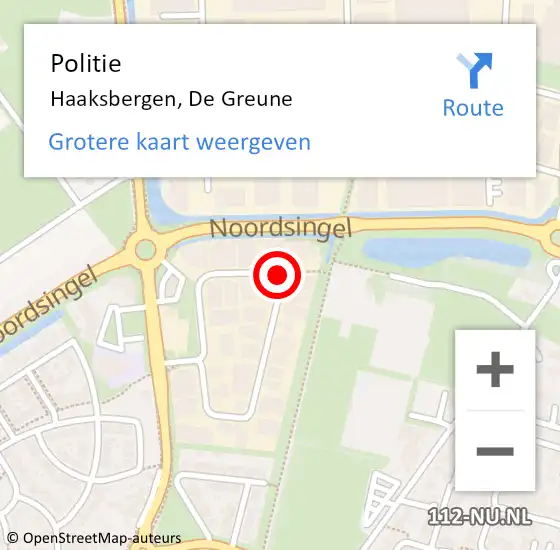 Locatie op kaart van de 112 melding: Politie Haaksbergen, De Greune op 17 juli 2019 22:10